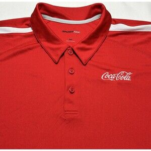 Coca Cola Sport-Tek Polo Shirt Mens 3XL XXXL Red Employee Logo Shirt Sleeve